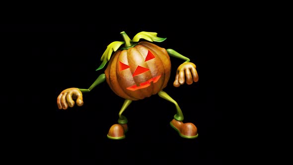 Fun Pumpkin  Looped Halloween Dance with Alpha Channel and Shadow alt