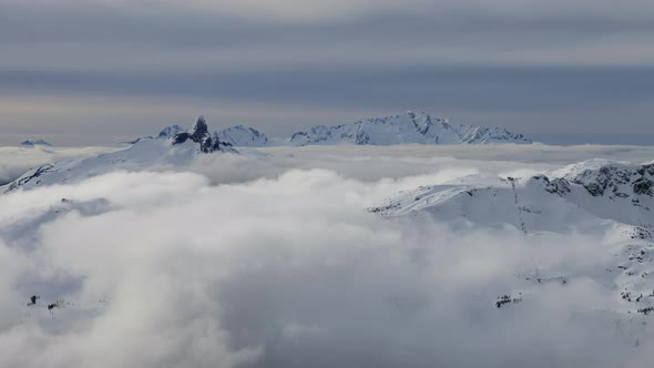 Beautiful Time Lapse View of Whistler Mountain and Canadian Nature Landscape