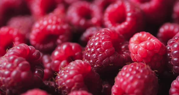 Fresh, Juicy Raspberry Background, Ripe