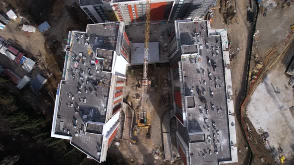 Building Complex Construction Aerial