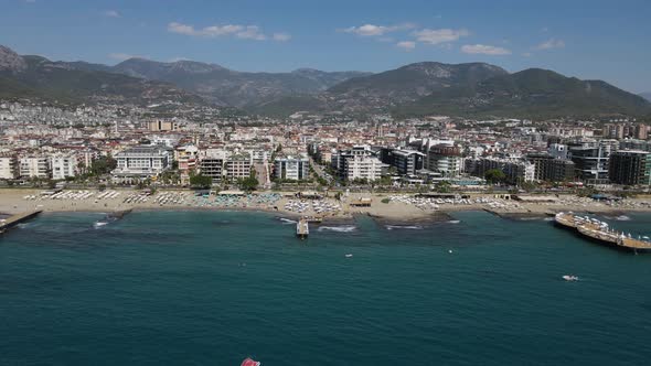 Drone View of the City Located By the Sea