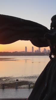 Monument To the Founders of the City in the Morning at Dawn