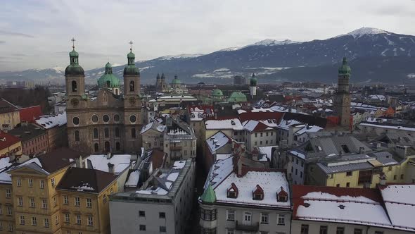 Aerial view of buildings in Innsbruck