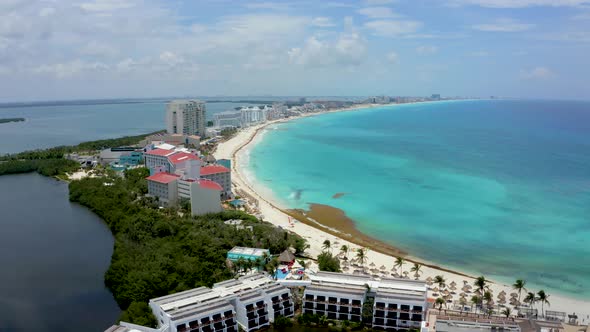 Aerial Beach View of a Wonderful Caribbean Beach