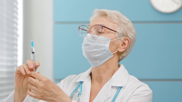 Concentrated woman doctor with glasses