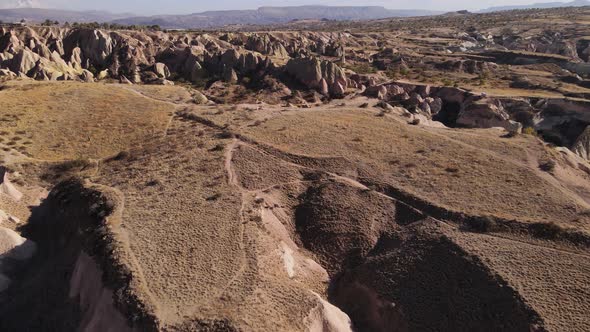 Cappadocia Landscape Aerial View. Turkey. Goreme National Park