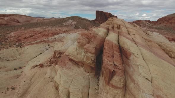 Aerial view of rock formations at Valley of Fire State Park in Nevada, USA