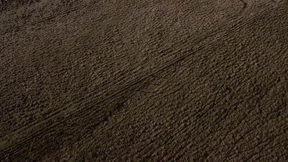 Irish peat bog aerial view