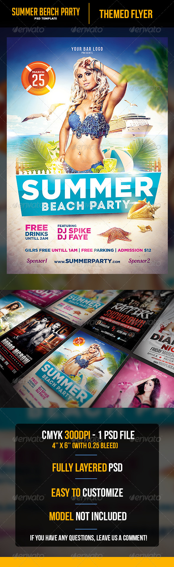 Beach Party Flyer Template