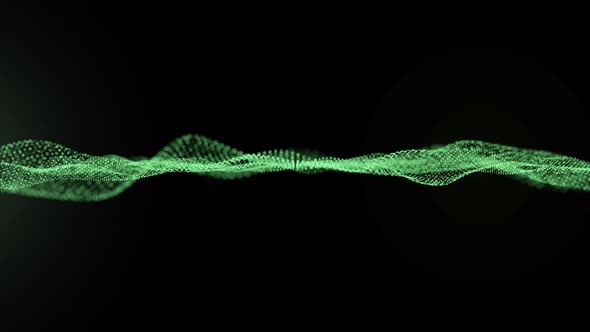 Abstract Green Wave Particles Seamless Loop