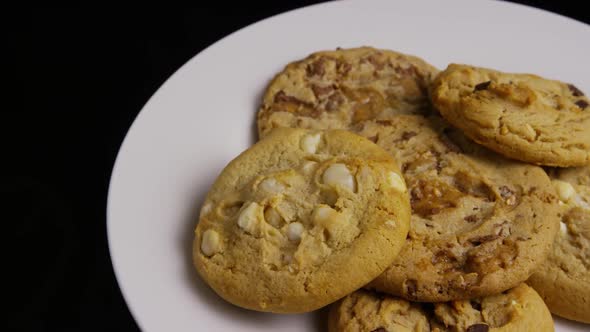 Cinematic, Rotating Shot of Cookies on a Plate - COOKIES 383