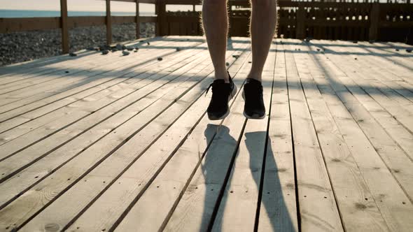 Rope Jumping at Sunset