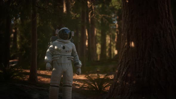 Lonely Astronaut in Dark Forest