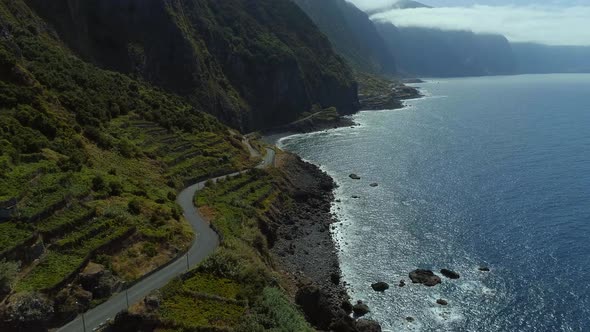 Mountainous Coastal Road of Madeira