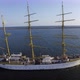 Romanian Navy training ship "Mircea" near the coastline on a sunny day in the Black Sea. - VideoHive Item for Sale