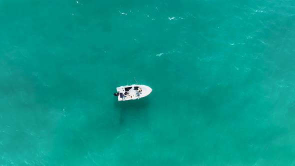 Fishing Near The Shore Sea Aerial View 4 K