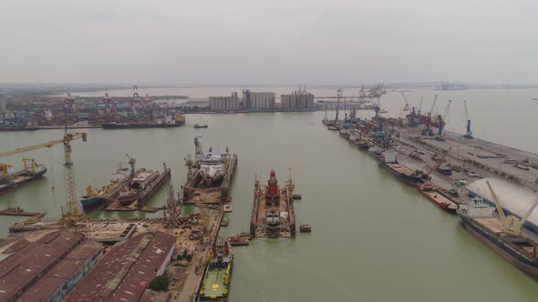 Cargo and Passenger Seaport in Surabaya, Java, Indonesia