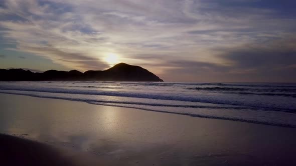 Sunset on beautiful beach