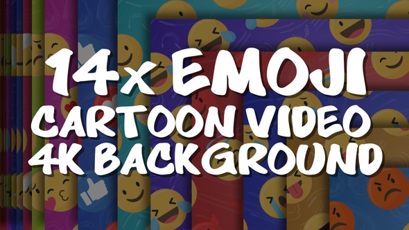 14x Emoji Cartoon 4K Video Background