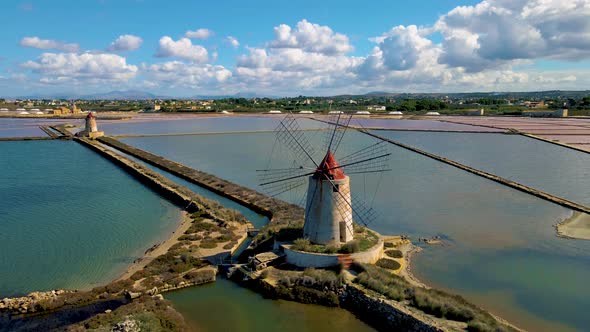 Natural Reserve of the Saline Dello Stagnone Near Marsala and Trapani Sicily