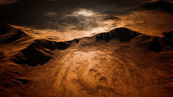 Aerial View of Red Desert with Sand Dune