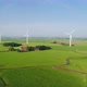 Wind turbines and wind mill in field, Almere, Nederland - VideoHive Item for Sale