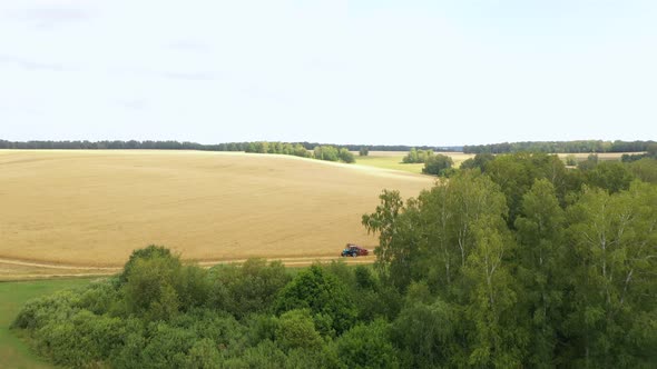 Aerial View of Combine Harvester