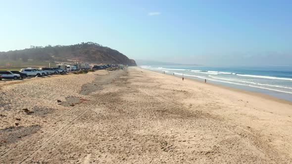 Aerial View of the Coastline Beach in San Diego in California By the Pacific