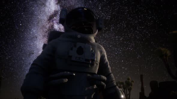 Astronaut and Star Milky Way Formation in Death Valley alt
