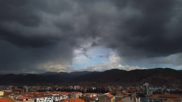 Full HD panoramic motion lapse daytime footage from Cusco, Peru. Pan from left to right wide angle!