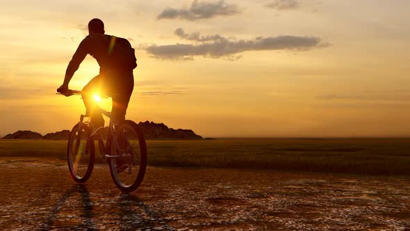 Sunset with Bicycle