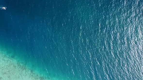 Warm panorama of sea view beach by blue lagoon and sand background near waves