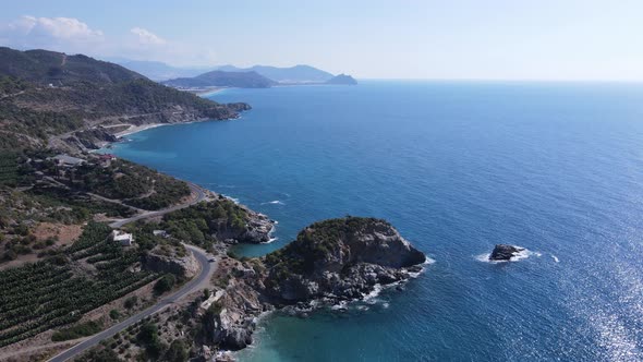 Shore of the Mediterranean Sea : Turkey Mountain Coastline