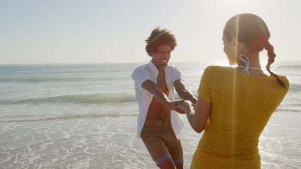 Young couple by the sea