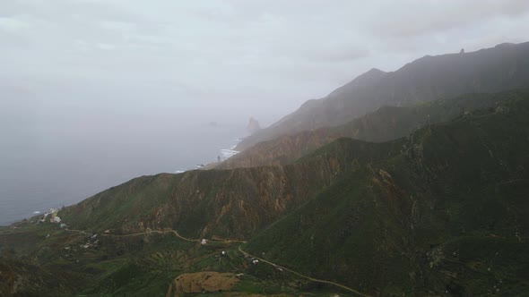 Incredible Mountain Scenery on the Ocean in the North of the Spanish Volcanic Island of Tenerife