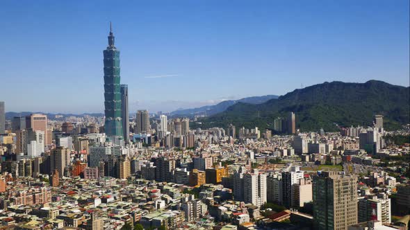 Beautiful building of Taipei city in Taiwan