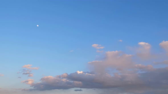 White Moon in the Blue Sky in the Afternoon