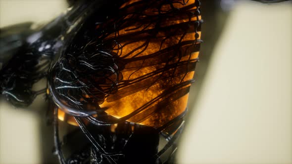 Human Body Scan with Glowing Lungs and Trachea alt