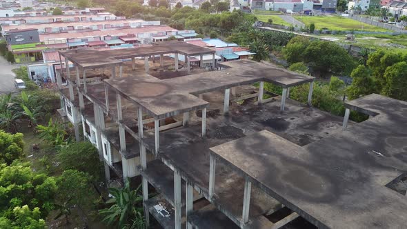 Aerial View Of An Abandoned Building