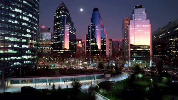 Sunset sky at downtown Santiago Metropolitan Region of Chile.