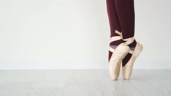 Ballerina Legs in Beige Pointe Shoes
