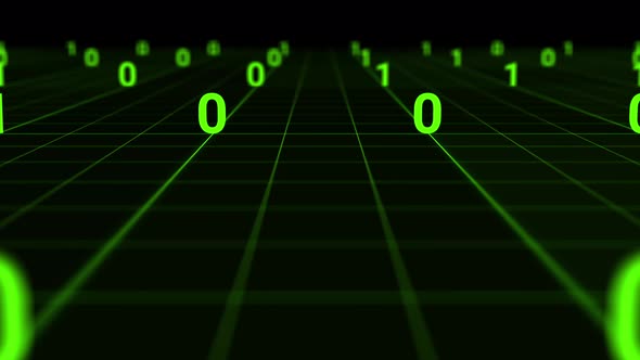 Binary code data and green digital