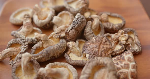 Stack of dry mushroom