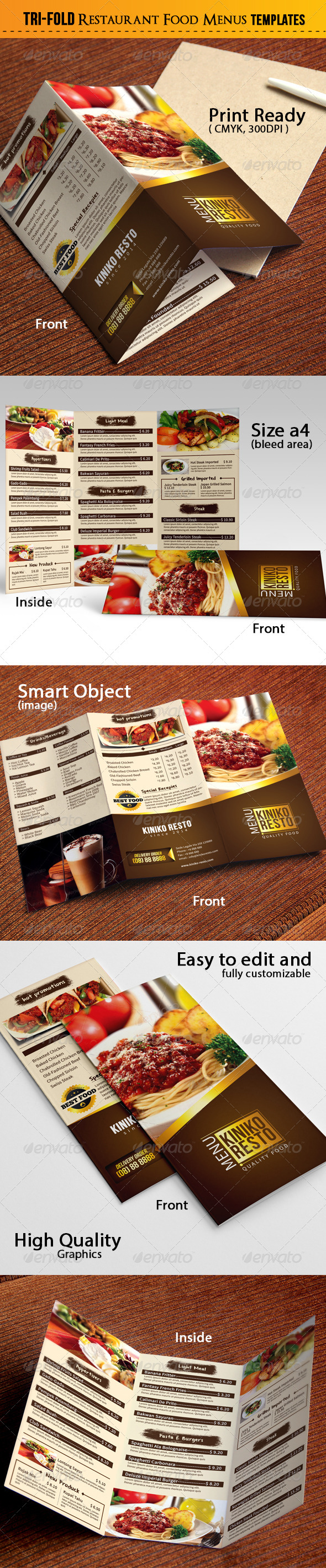 Trifold Menu Graphics Designs Templates From Graphicriver