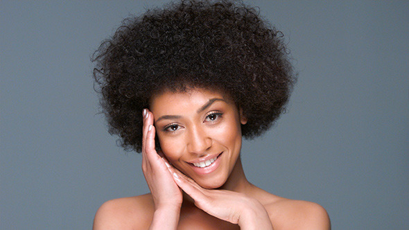 African American Woman With Bare Shoulders