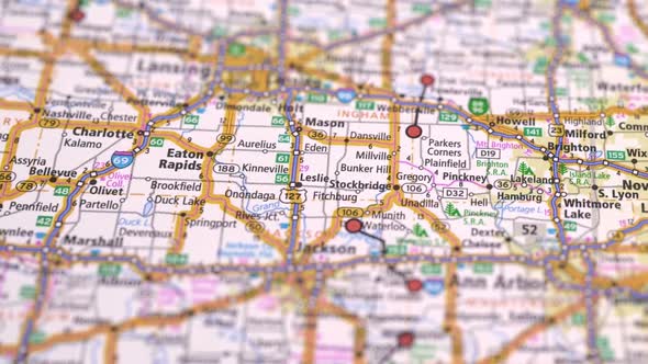 Map Of Highways With Cities Of America Detroit.