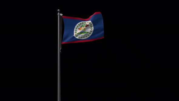 Belize Flag With Alpha 4K
