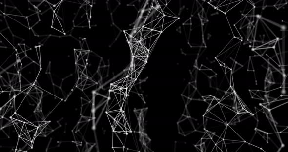 Network of connections against black background alt