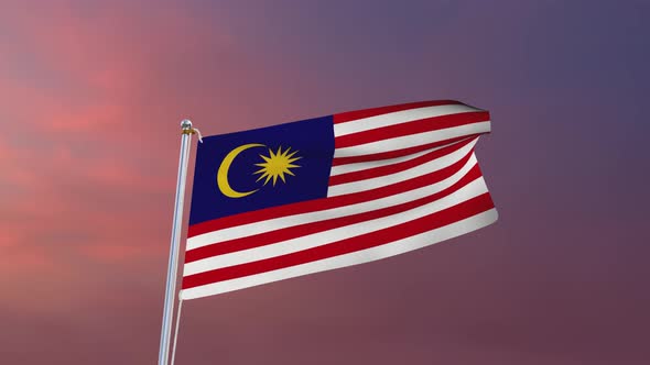 Flag Of Malaysia Waving 4k