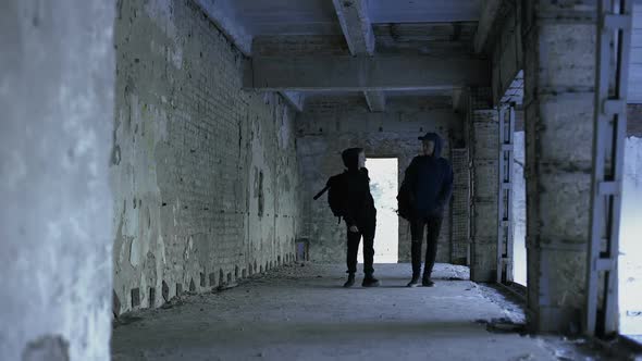 Teenage Friends Strolling Together Among Ruins, Common Interests, Friendship